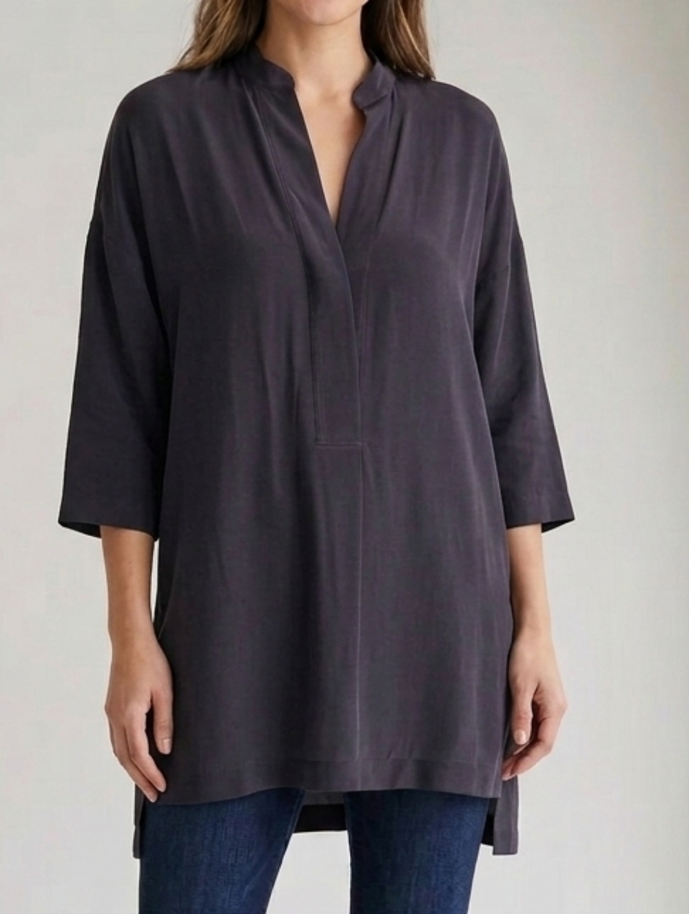 J. Crew Tunic 100% Silk Classic Black  Size S - Picture 6 of 15